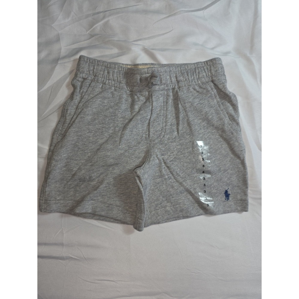 Polo Ralph Lauren Gray w/ Navy Blue Pony Cotton Shorts Size Boys Size 3T